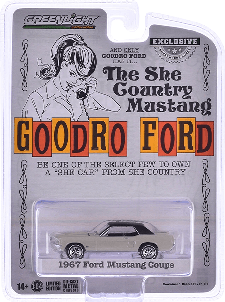 GreenLight Collectibles: 1:64 1967 Ford Mustang Coupe She Country Special Autumn Smoke 0