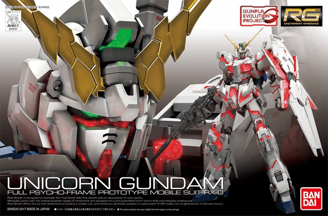 Model Kit Bandai Hobby RG: Unicorn Gundam 0