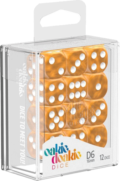 Set 12 Dados Oakie Doakie D6 16mm - Marble2