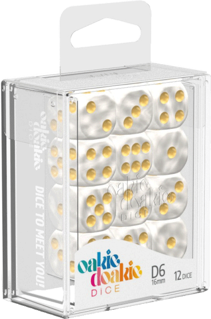 Set 12 Dados Oakie Doakie D6 16mm - Marble3