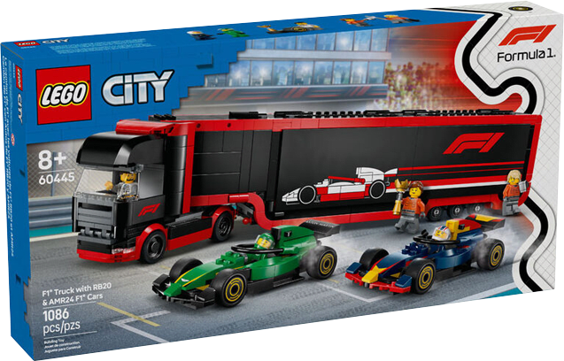 LEGO City: F1 Truck with RB20 & AMR24 F1 Cars 0