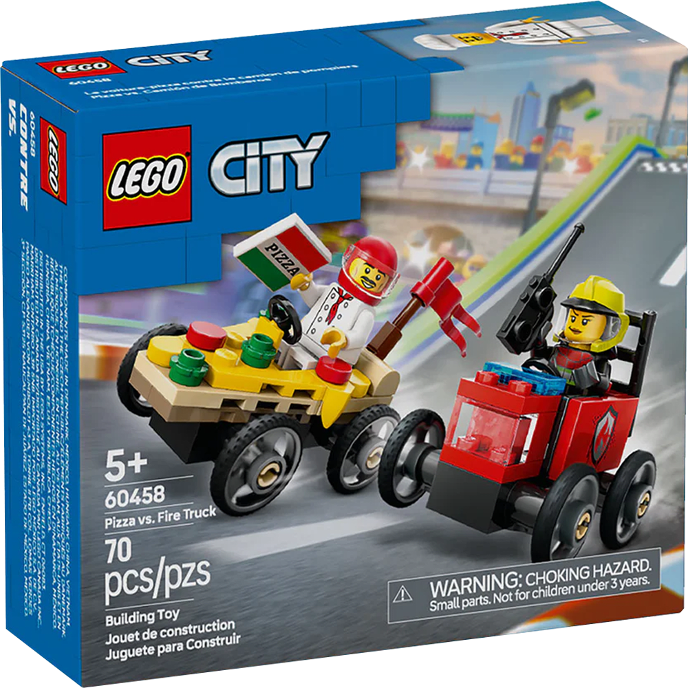 LEGO City: Pack de Autos de Carreras Pizza vs Camión de Bomberos 0