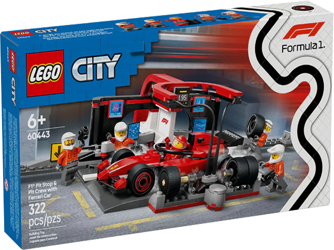 LEGO City:  Parada en Boxes de F1® y Equipo de Mecánicos con Auto Ferrari 0