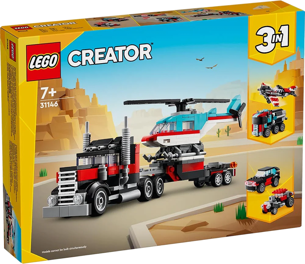 LEGO Creator: Camión Plataforma con Helicóptero 0