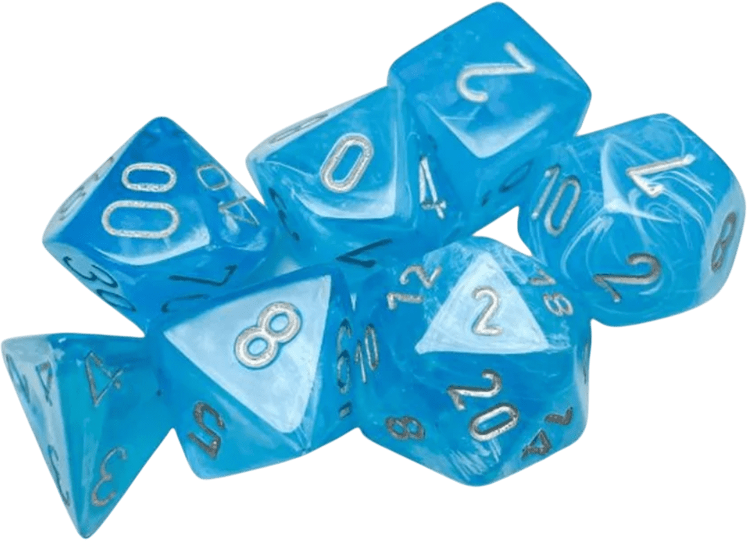 Chessex Die Rol Set Luminary (Sky/Silver)2