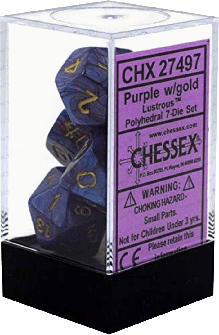 Chessex Die Rol Set Lustrous (Purple/Gold) 0