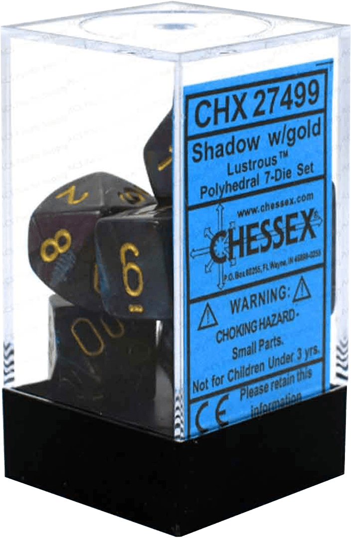 Chessex Die Rol Set Lustrous (Shadow/Gold) 0