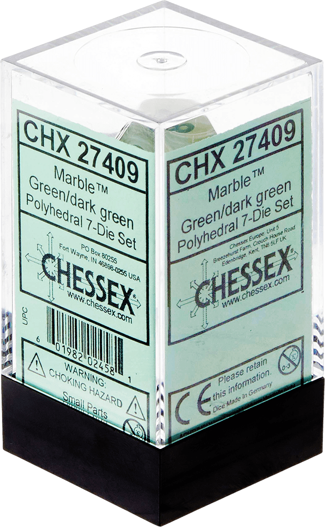 Chessex Die Rol Set Marble (Green/Dark Green) 0
