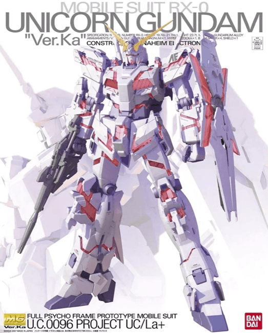 Model Kit Bandai Hobby MG: Unicorn Gundam Ver.ka 0