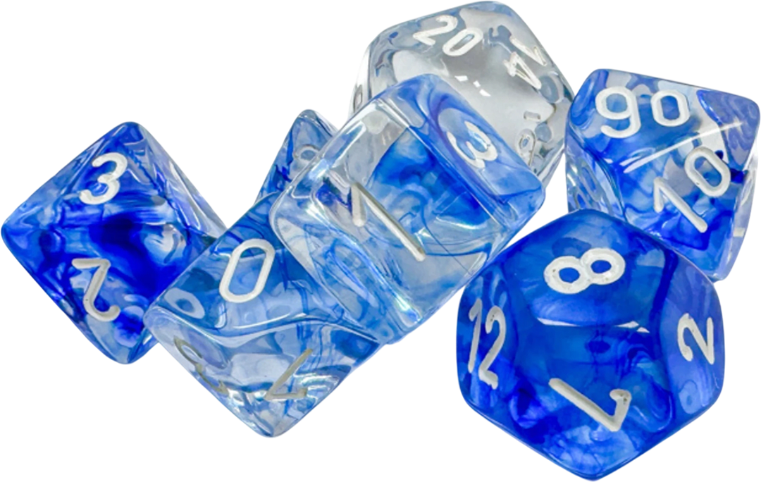 Chessex Die Rol Set Nebula (Blue/White)2