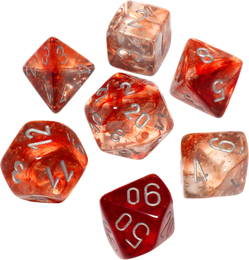 Chessex Die Rol Set Nebula (Red/Silver)2