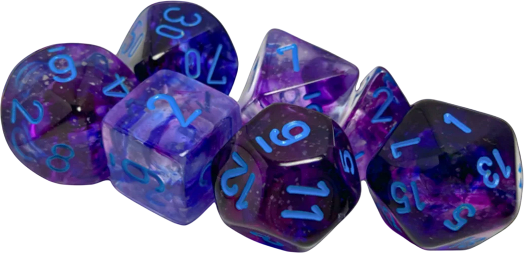 Chessex Die Rol Set Nebula (Nocturnal/Blue)2