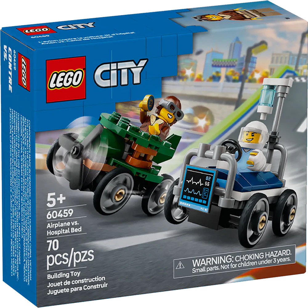 LEGO City: Pack de Autos de Carreras Avión vs Cama de Hospital 0