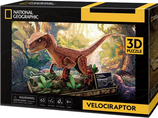 Puzzle 3D National Geographic: Velociraptor 0