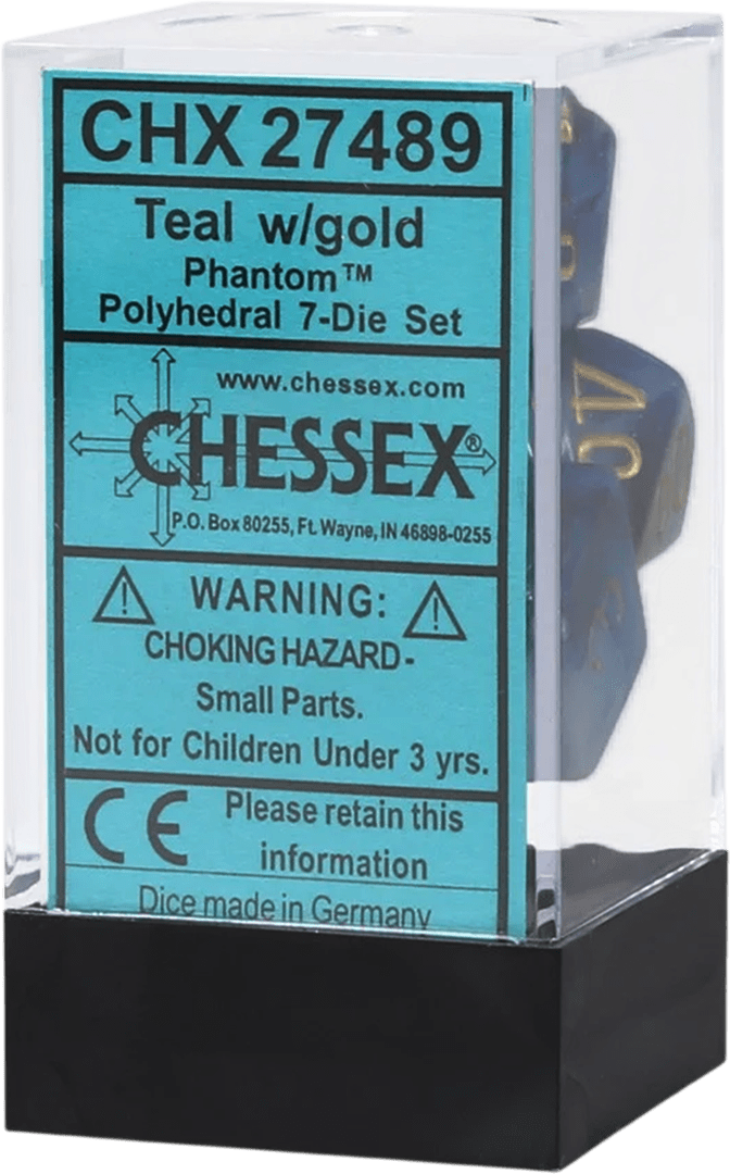 Chessex Die Rol Set Phantom (Teal/Gold) 0