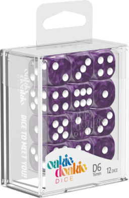 Set 12 Dados Oakie Doakie D6 16mm - Marble5