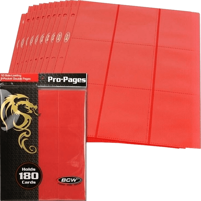 Paquete 10 Hojas Archivador BCW Side Loading Pro-Pages 18 Pocket5