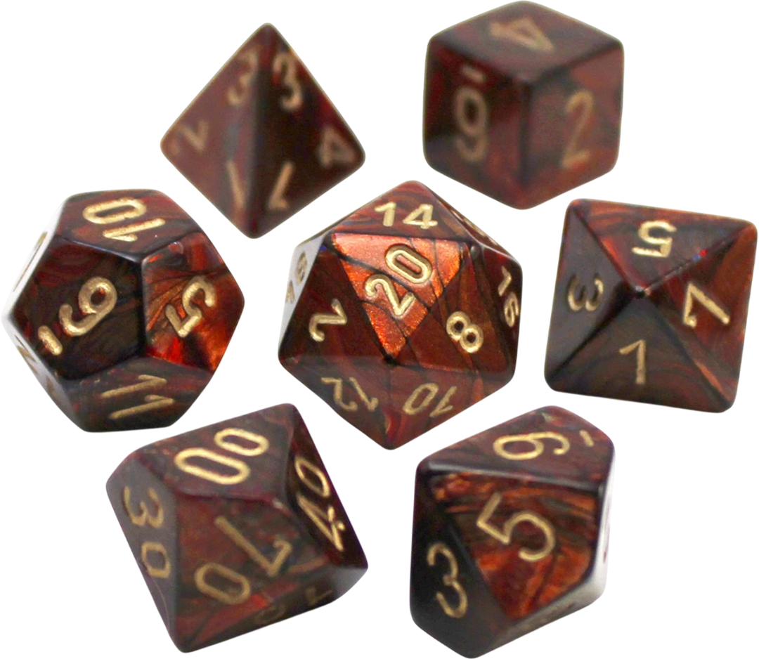 Chessex Die Rol Set Scarab (Blue Blood/Gold)2