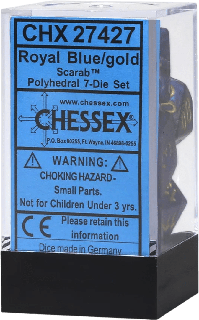 Chessex Die Rol Set Scarab (Royal Blue/Gold) 0