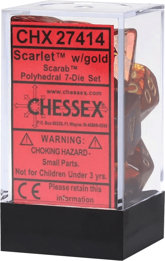 Chessex Die Rol Set Scarab (Scarlet/Gold) 0