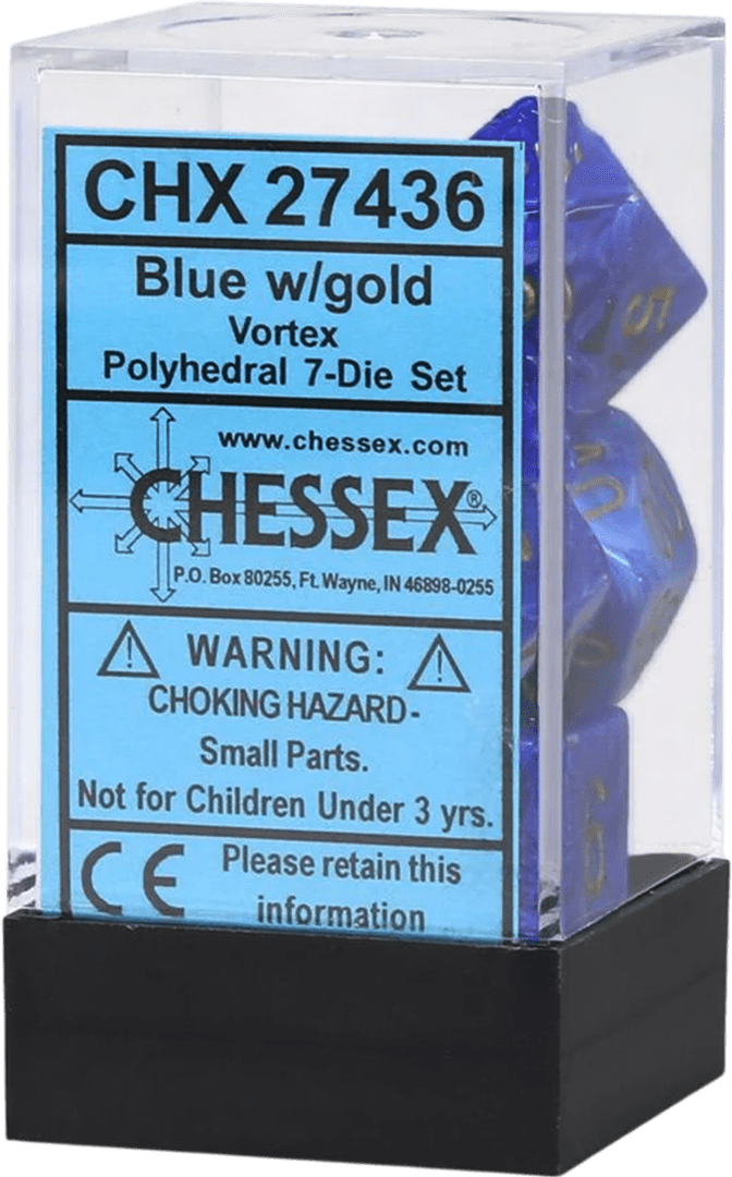Chessex Die Rol Set Vortex (Blue/Gold) 0