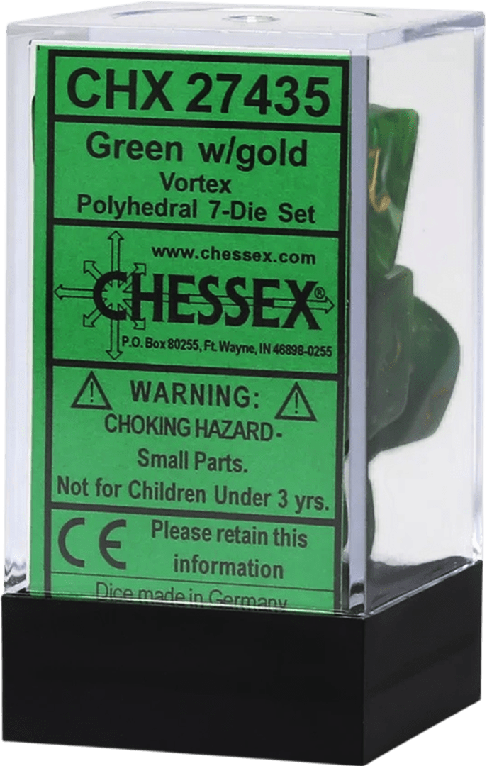 Chessex Die Rol Set Vortex (Green/Gold) 0