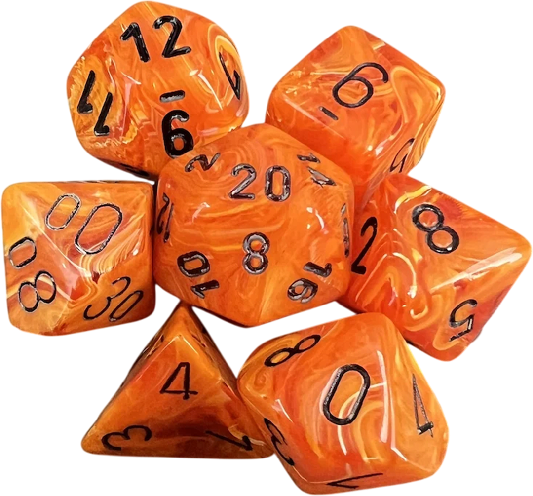 Chessex Die Rol Set Vortex (Orange/Black)2