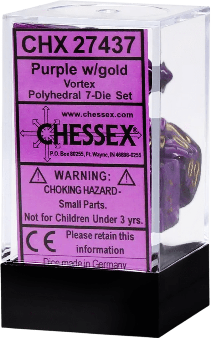Chessex Die Rol Set Vortex (Purple/Gold) 0