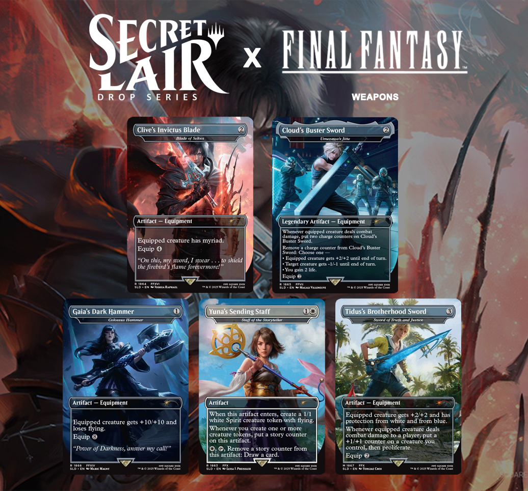 Secret Lair MTG: Final Fantasy (Weapons) (FOIL) | Top 8 Game Center Secret Lair MTG: Final Fantasy (Weapons) (FOIL) | Top 8 Game Center
