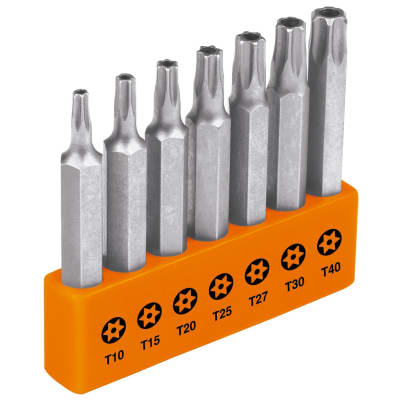 Juego de 7 puntas torx combinadas c/seguro largo 2 Truper
