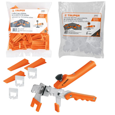 Kit nivelación de porcelanato 100 cuñas nivelador, 100clip, 1 alicate