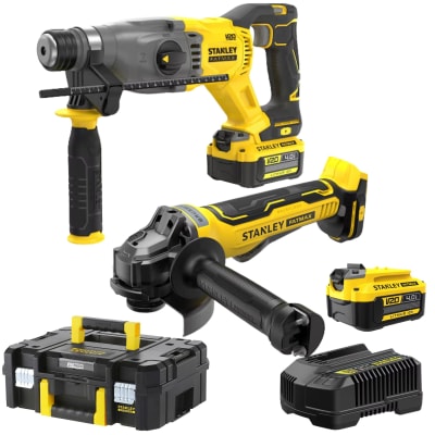 Combo Amoladora, Rotomartillo inalámbrico BRUSHLESS  20V baterías 4Ah