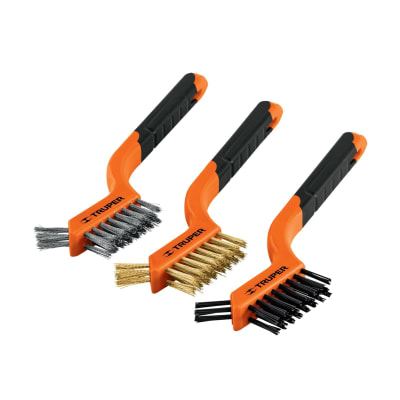 Juego de 3 mini cepillos de alambre, truper