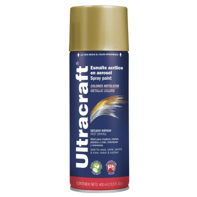 Pintura spray color ORO metálico ultracaft TRUPER