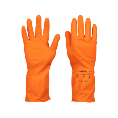 Guantes látex para limpieza, Puño largo 8 talla M Truper