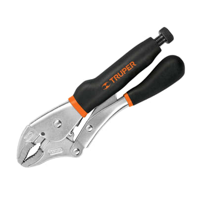 Alicate de presion 10Pulg mordaza curva mango de vinil truper