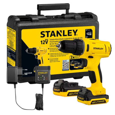 Taladro atornillador inalámbrico 12V + 2 baterías Stanley