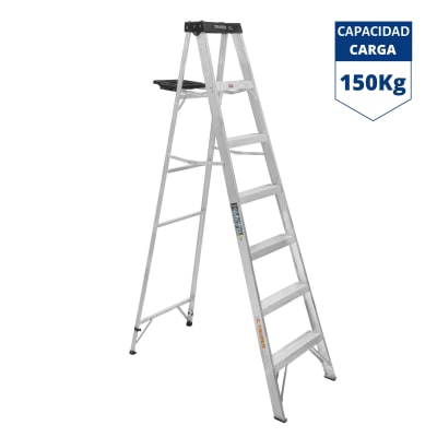 Escalera tijera 6 peldaños 150 Kg Truper