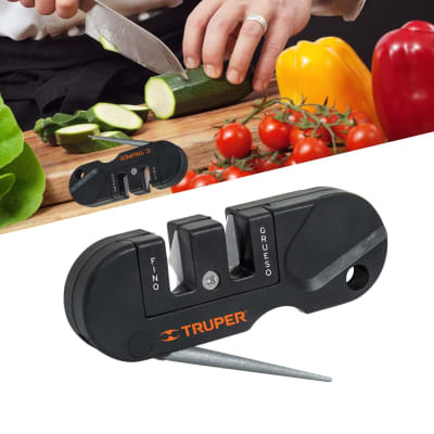 Afilador de cuchillo tijeras para cocina portatil - TRUPER