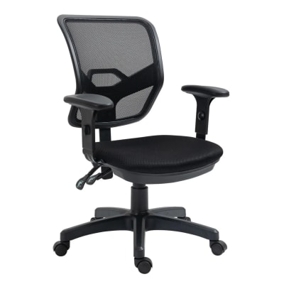 Silla Ergonómica de Oficina HC Dwight Negra con Respaldo de Malla y Brazos Ajustables