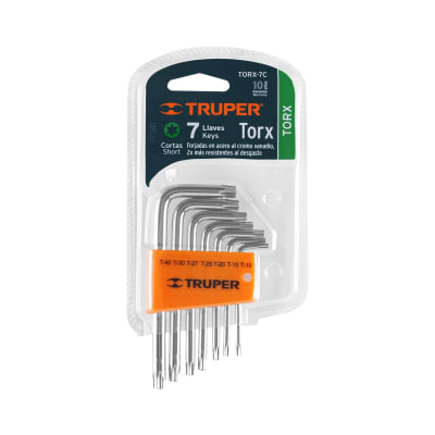 7 llaves torx truper con organizador