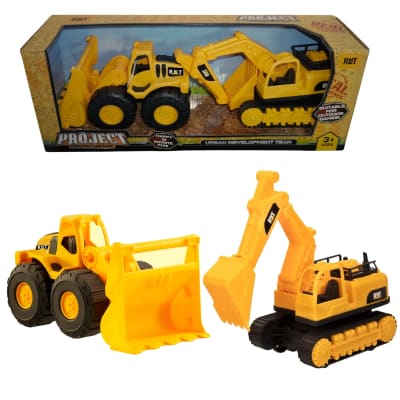 Juguete de construccion cargador frontal retroescavadora