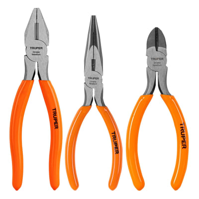 Alicates de electricista 3 piezas mango pvc, truper