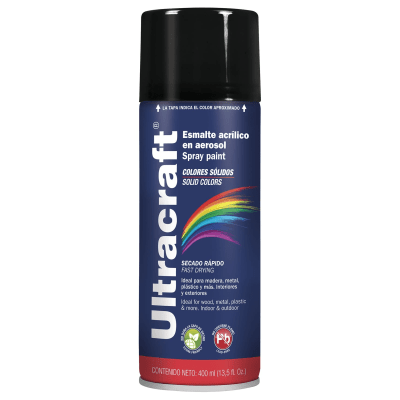 Pintura spray color NEGRO BRILLANTE,  ULTRACRAF