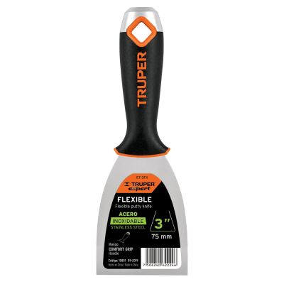 Espátula 3 PULGADAS acero inox mango Comfort Grip TRUPER Expert