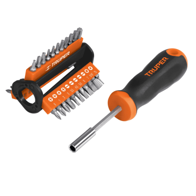 Desarmador con 33 puntas intercambiables Truper