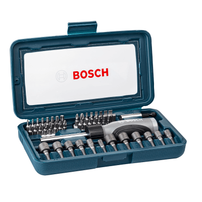 Atornillador y dados Set de puntas 46 piezas con destornillador Bosch