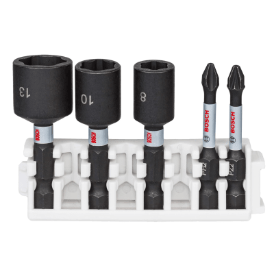 Set de Puntas y dados Impact Control 5 piezas/Dados 8-10-13mm +PH2+PZ2