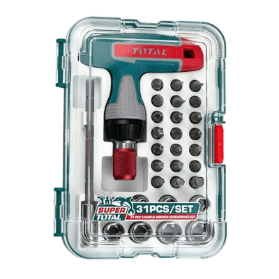 Punta destornillador jgo x 31pz + mango en T