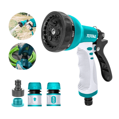 Pistola de riego con gatillo 9 funciones con conectores rápidos